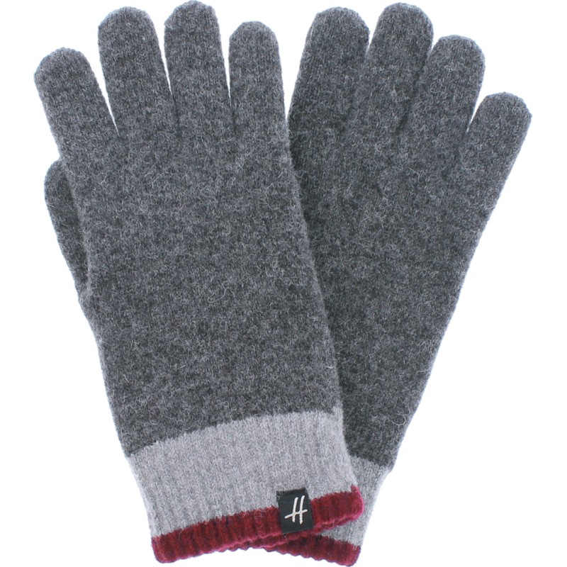 gants homme tricolore en maille avec doublure en teddy plush