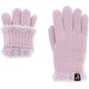 Children's gloves in plain knit with lurex wrist and teddy lining