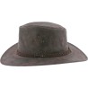 Large leather brim hat, with chin strap