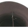 Large leather brim hat, with chin strap