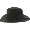 Large leather brim hat, with chin strap