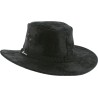 Large leather brim hat, with chin strap