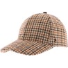 Casquette baseball adulte  a tissu motif pied de poule, beige