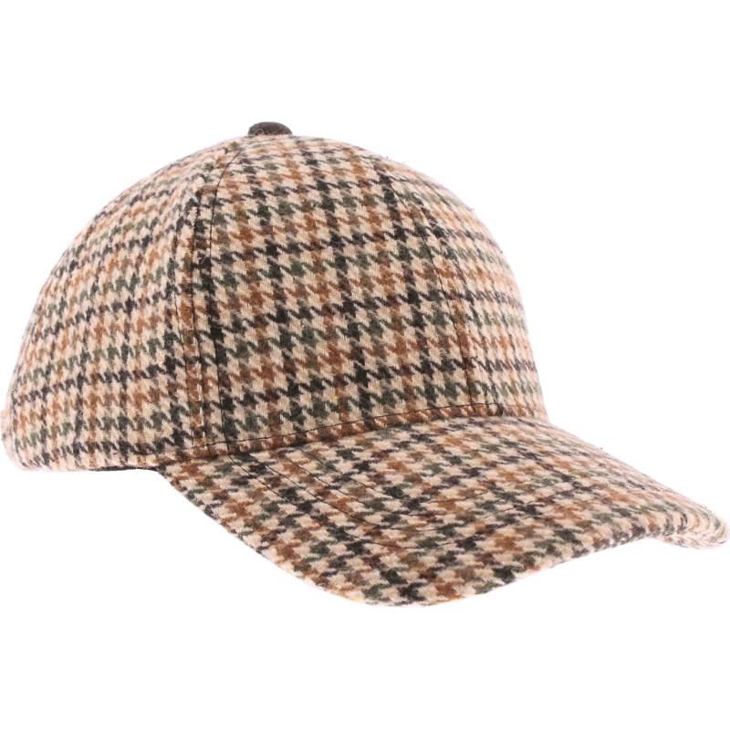 Baseball cap in houndstooth fabric