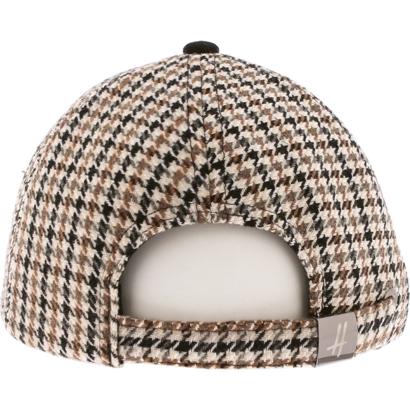 Casquette de forme baseball en tissu pied de poule