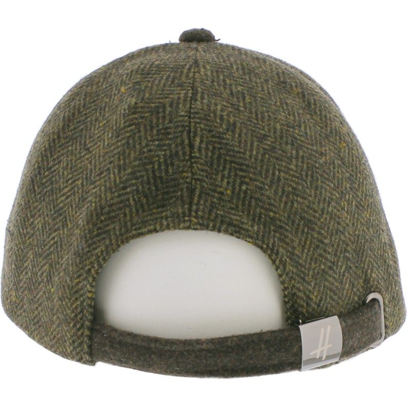 Casquette forme baseball en tweed, visiere unie