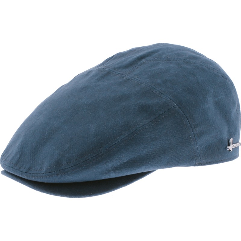 Casquette plate imperméable en coton huilé