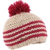 Striped beanie with pompom