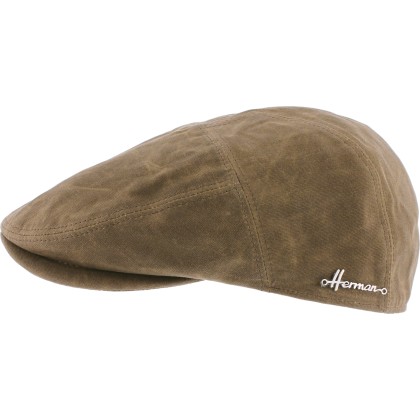 Waterproof waxed cotton flat cap