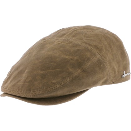 Casquette plate imperméable en coton huilé