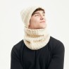 Adult cable-knit neck warmer with fleece lining