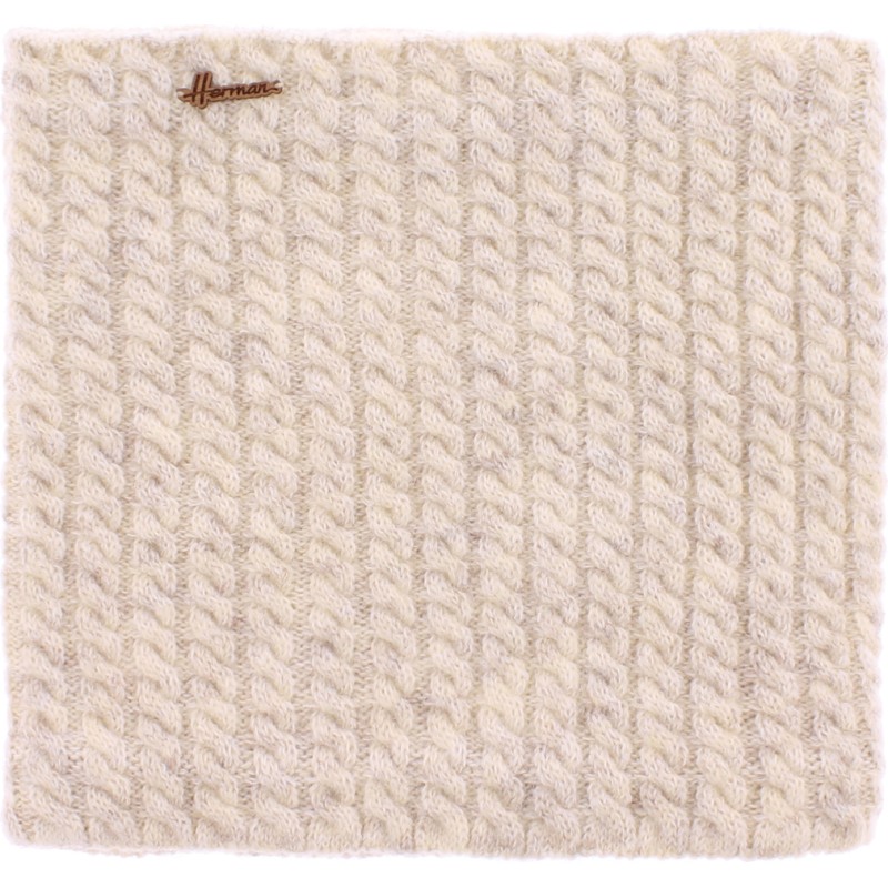 Cable-knit neck warmer with fleece lining