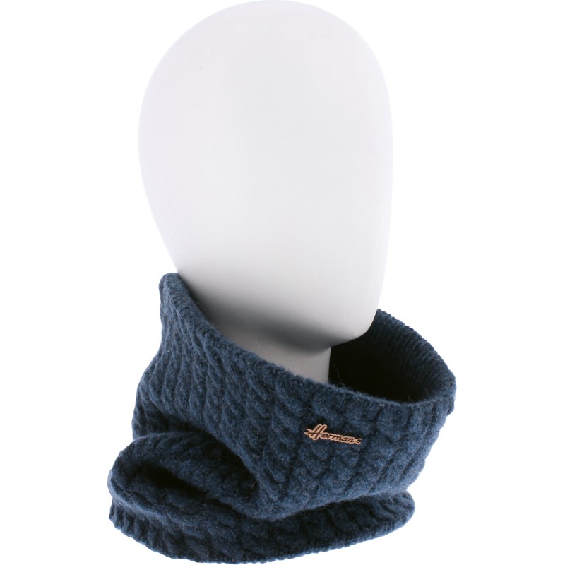 Cable-knit neck warmer with fleece lining