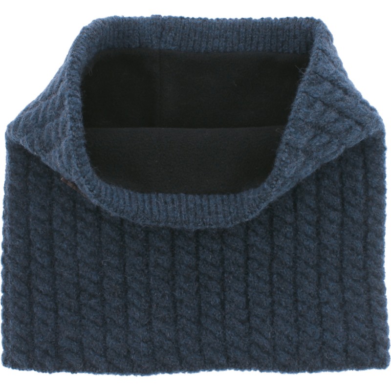 Cable-knit neck warmer with fleece lining