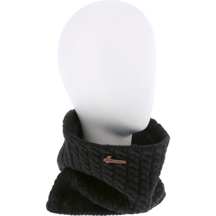 Cable-knit neck warmer with fleece lining