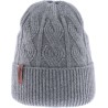 bonnet herman adulte avec revers et torsades, coloris gris