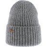 bonnet adulte herman en maille cotelée avec revers, coloris gris