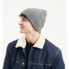 Plain ribbed adult beanie with cuff