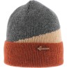 Adult cuffed beanie, tricolor decor, with interior plush