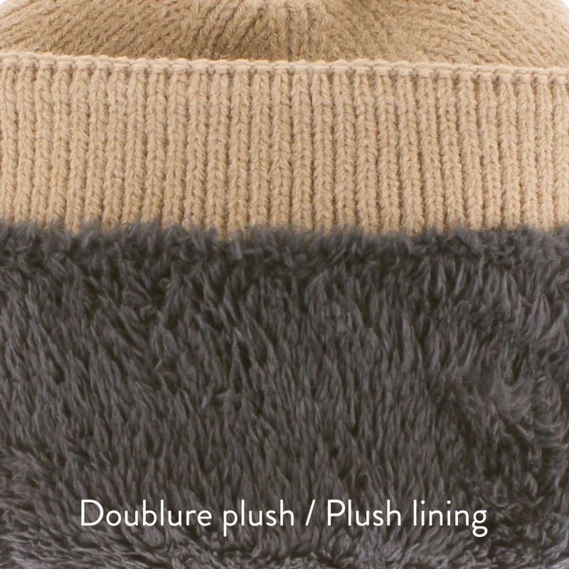 bonnet hiver avec doublure en plush