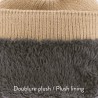 Adult cuffed beanie, two-tone decor, with interior plush