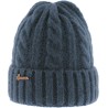 bonnet herman adulte, automne hiver, en maille torsadée avec revers, coloris marine