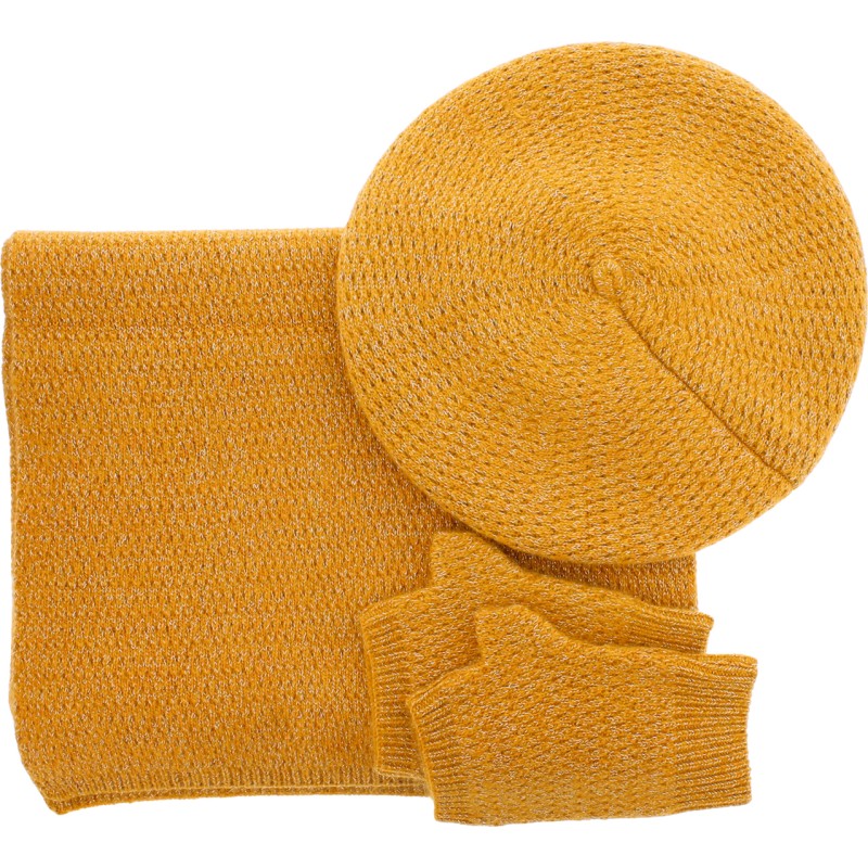 beret herman, set avec echarpe et mitaines