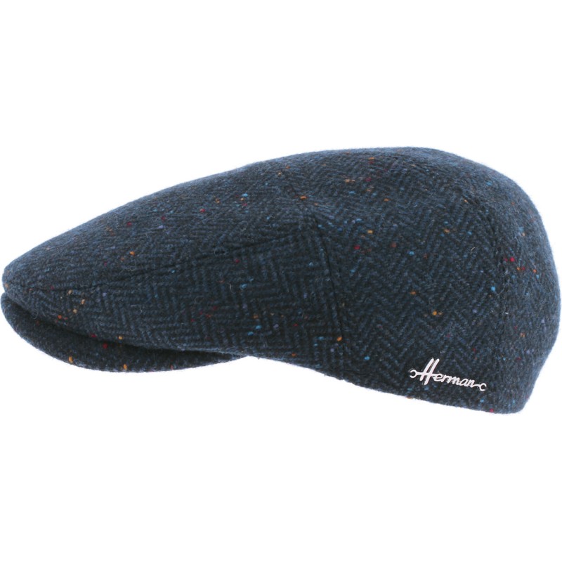 Herringbone tweed flat cap