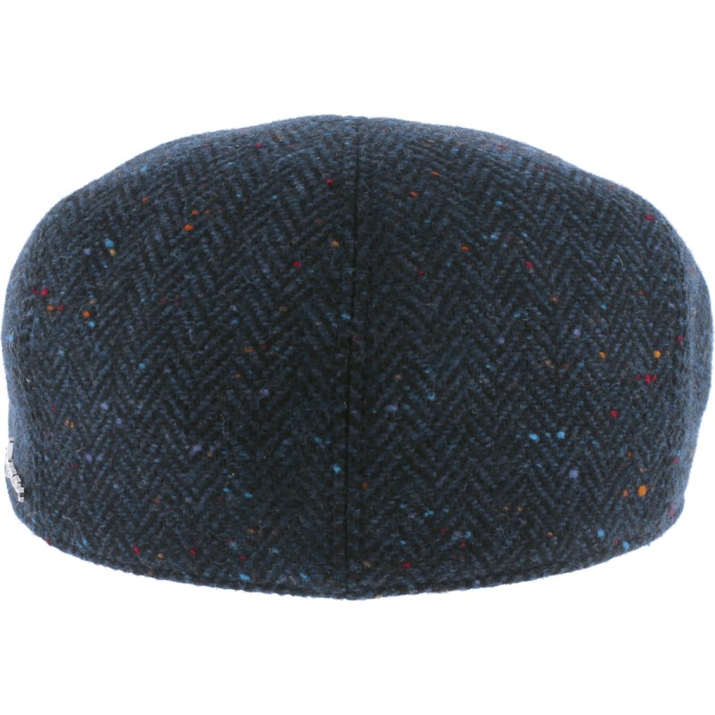 Casquette plate en tweed à motif chevrons