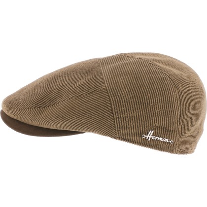 casquette homme en velours coloris taupe