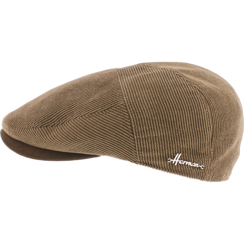 Flat cap in corduroy fabric