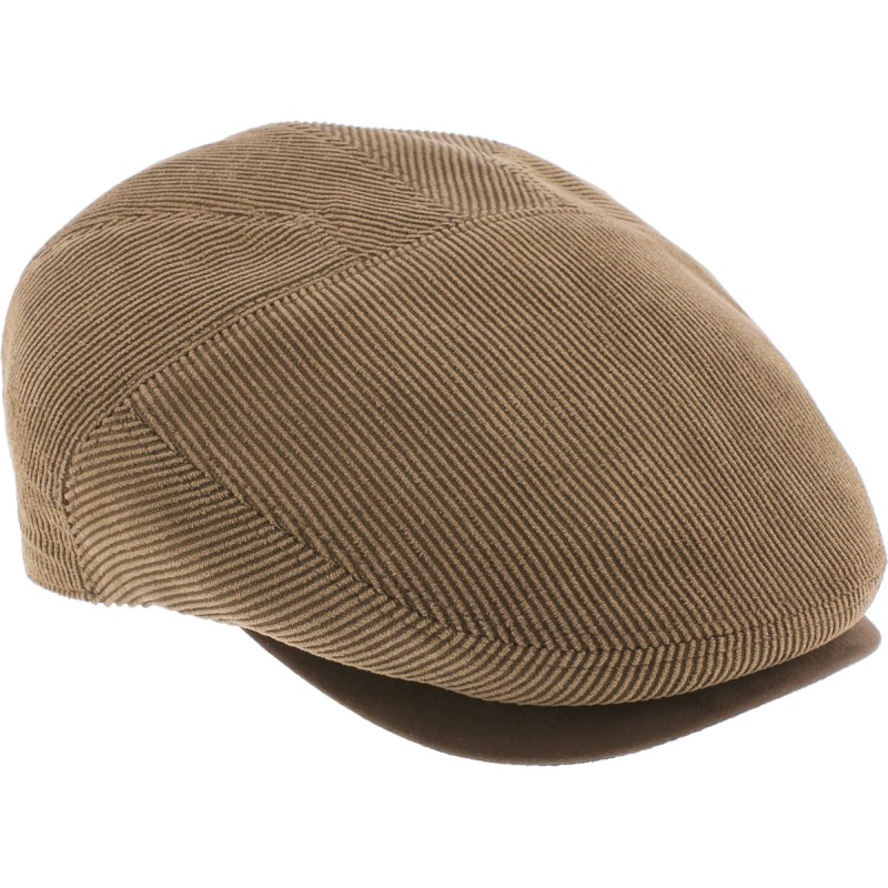 Flat cap in corduroy fabric