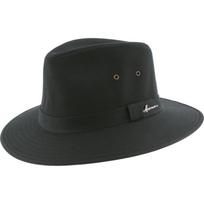 Chapeau imperméable grand bord en coton huilé