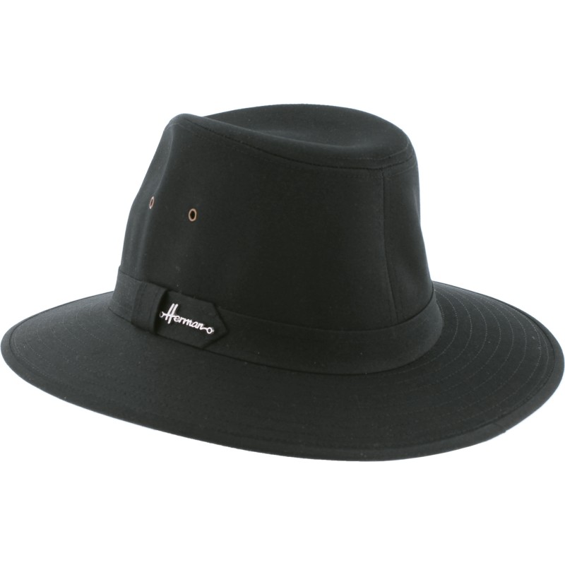 Chapeau imperméable grand bord en coton huilé