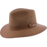 Large brim waterproof hat in waxed cotton