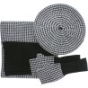 Houndstooth pattern set, with LUREX thread, consisting of a beret, lon