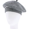 Beret femmes hiver vichy  noir et blanc