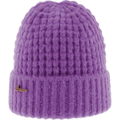 bonnet hiver herman en maille cotelée et revers