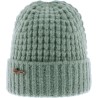 bonnet hiver herman en maille cotelée et revers, coloris vert eucalyptus