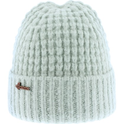 bonnet hiver herman en maille cotelée et revers