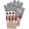 Set consisting of a pompom hat, a pair of tactile gloves and a scarf (