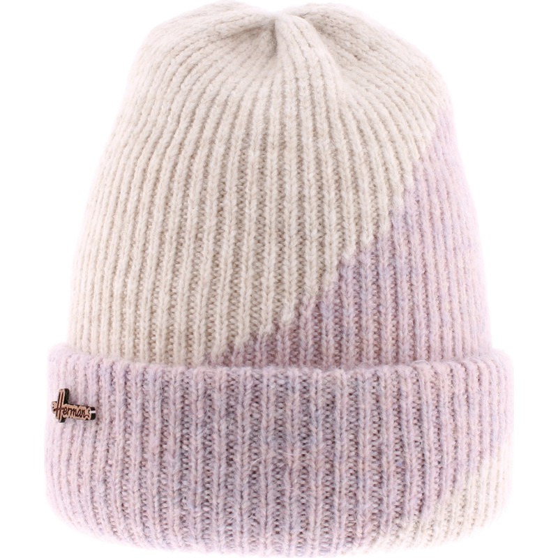 bonnet herman hiver en maille bicolore