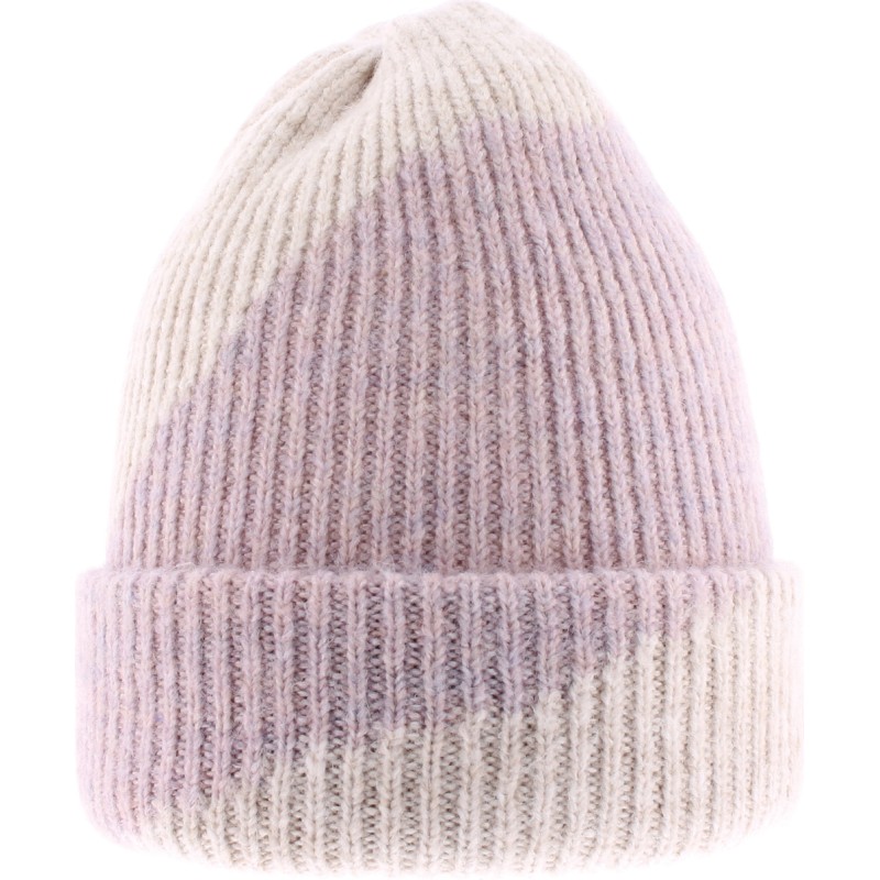 Two-tone ribbed adult beanie with cuff