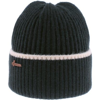 Adult ribbed beanie with edging and cuff