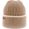 bonnet hiver herman 1874 en maille cotelee beige