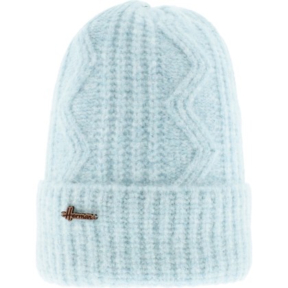 Plain ribbed adult soft beanie with cuff