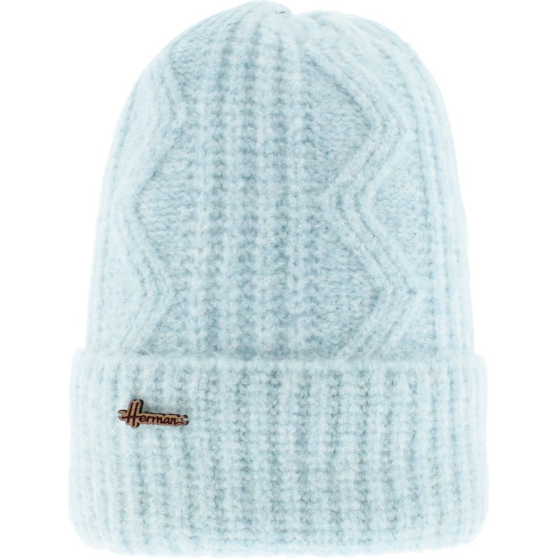 Plain ribbed adult soft beanie with cuff