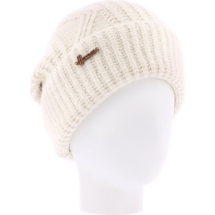 Plain ribbed adult soft beanie with cuff