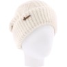 Plain ribbed adult soft beanie with cuff