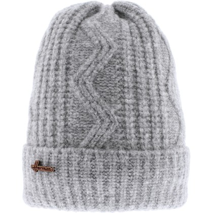 Plain ribbed adult soft beanie with cuff